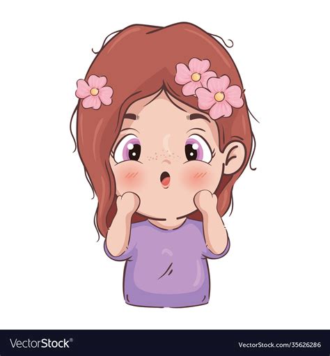 Girl cartoon blushing design Royalty Free Vector Image