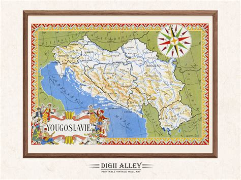 Old Map of Former Yugoslavia Digital Download PRINTABLE Vintage Fun ...