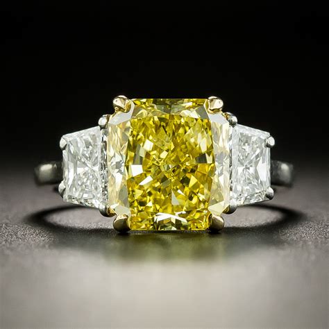 Bulgari 3 78 Carat Fancy Vivid Yellow Radiant Cut Diamond Ring