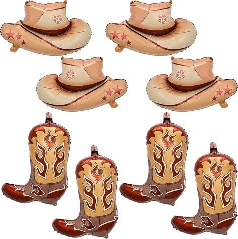 Amazon 8Pcs Western Themed Party Balloons Cowboy Boot Balloons