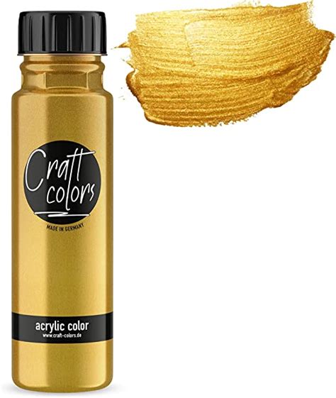 Craft Colors Hochwertige Acrylfarbe Edel Gold 250ml Made In Germany