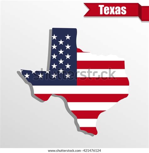 Texas State Map Us Flag Inside Stock Vector Royalty Free 421476124 Shutterstock