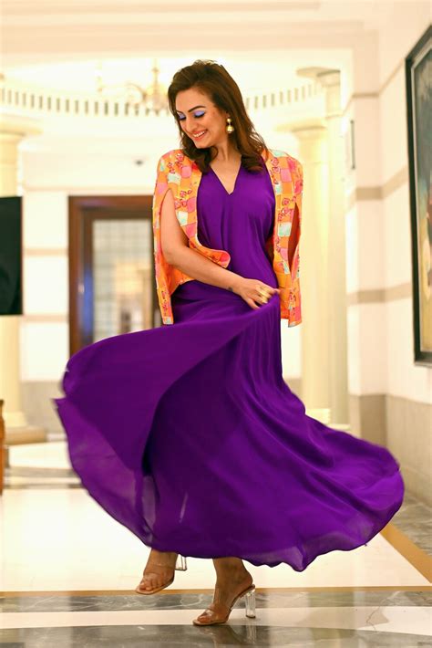 Plain Purple Chic Gown With Cape Jacket - Label PS'B - East Boutique