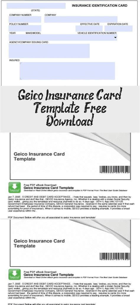 Geico Insurance Card Template