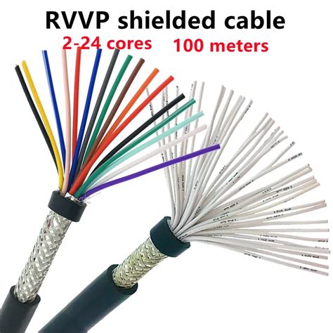 100M Shielded Cable 26 24 20 18 22 AWG 2 3 4 5 6 8 10