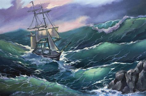 My oil painting Ship on the storm, oil on canvas, 2021. : r/ArtistCommunity