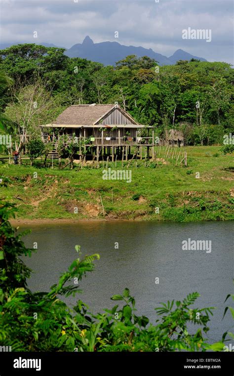 House Standing Shore In The Near Of A See Honduras La Mosquitia Las