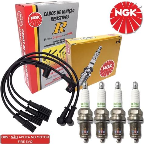 Kit Cabo Velas Ngk Palio 1 0 8v Fire Flex Que Usa 1 Bobina