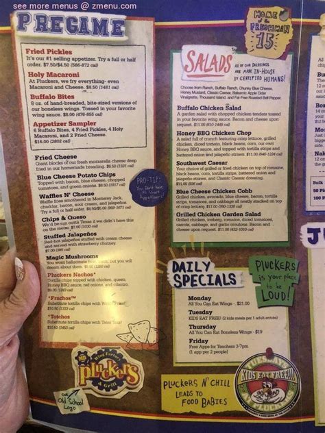 Online Menu Of Pluckers Wing Bar Shepherd Restaurant Houston Texas