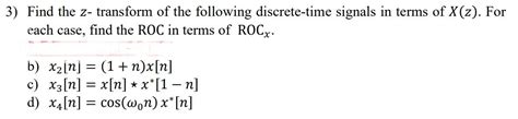 Solved 3 Find The Z Transform Of The Following