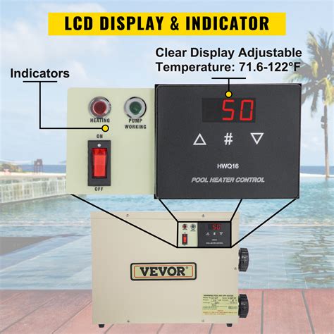 Vevor Electric Spa Heater Kw V Hz Digital Spa Water Heater