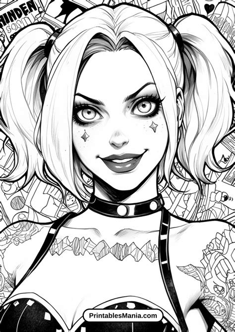 Harley Quinn Printables Coloring Pages For Adults Printables Mania