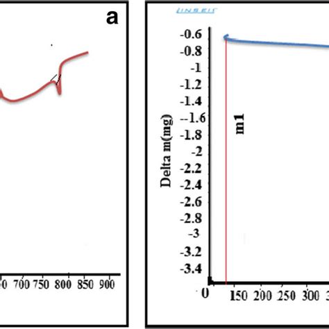 Tga Analysis Of The Lcnfo Powder A Mass Loss Curve And B Heat Flow