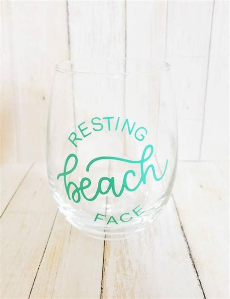 Beach Wine Glass Funny Beach T Beach Housewarming Etsy Beach