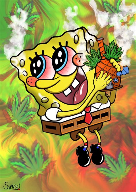 Spongebob And Patrick High On Weed