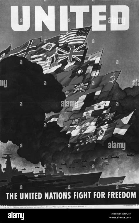 WW2: War Poster/ UNITED. The United Nations Fight For Freedom Stock ...