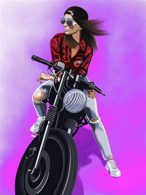 Download Biker, Girl, Motorcycle. Royalty-Free Stock Illustration Image - Pixabay