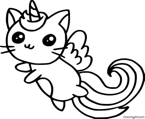 Unicat Flying Coloring Page - ColoringAll