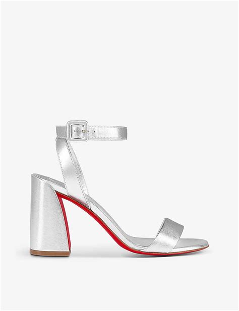 Christian Louboutin Miss Sabina Metallic Leather Heeled Sandals In