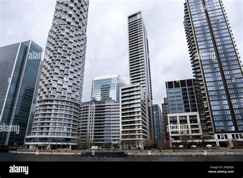 High Rise Apartment Buildings Including One Park Drive Along South Dock