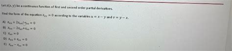 Solved Let X X Y Be A Continuous Function Of First And