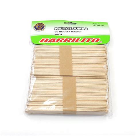 Palitos Jumbo 80pzas Natural W004 Barrilito Papelería Yoyi