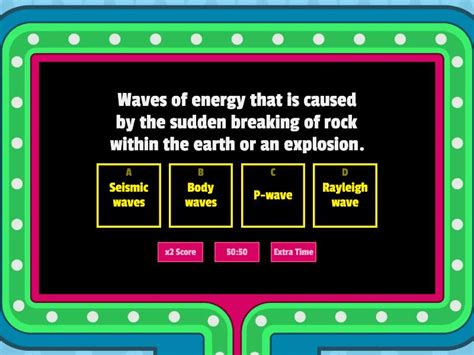 Seismic Waves Gameshow Quiz