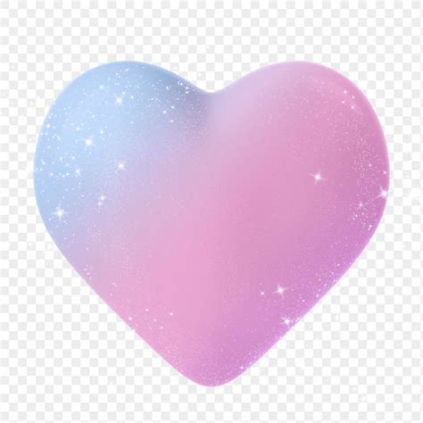 Heart Png Sticker D Holographic Graphic On Transparent Background