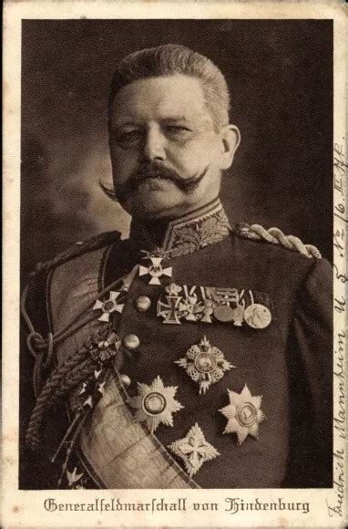 Ak Generalfeldmarschall Paul Von Hindenburg Portrait In Uniform