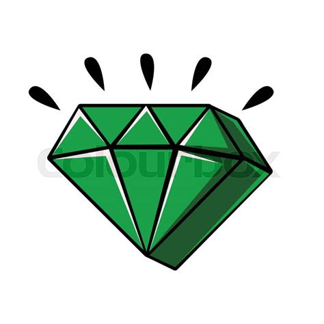 Emerald Crystal Of A Diamond Shape Stock Vector Colourbox