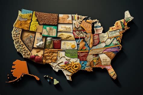 Premium Ai Image American Map Mosaic Map Made With Objects Of