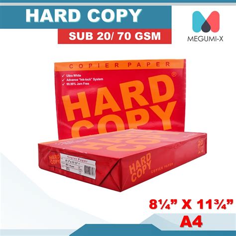 Hard Copy Bond Paper 70gsm A4 8 1 4 X 11 3 4 500pcs Per Ream Lazada PH