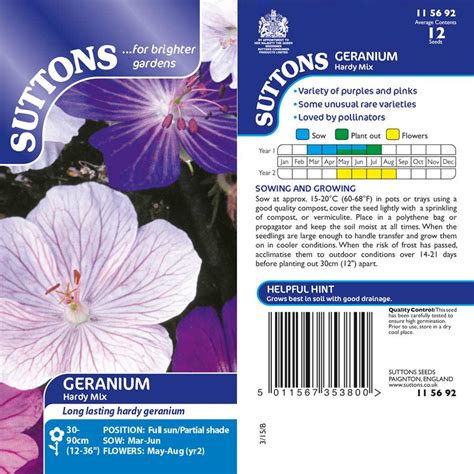 Geranium 'Hardy Mix' - Seeds | Suttons