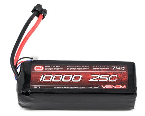 Venom Power 2S LiPo 25C Battery Pack W Universal Connector 7 4V 10