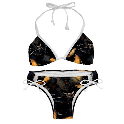 Bats Detachable Sponge Adjustable Strap Bikini Set Two Pack Beach