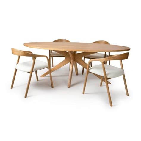 Hvar Wooden Dining Table Oval In Oak With 6 Chairs Furniture In Fashion