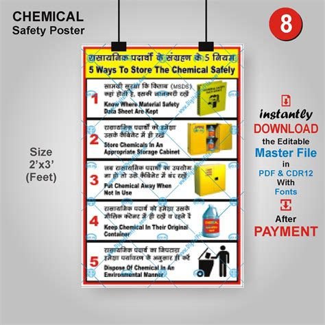 Chemical Handling Safety Poster Digital Print File Nbkomputer