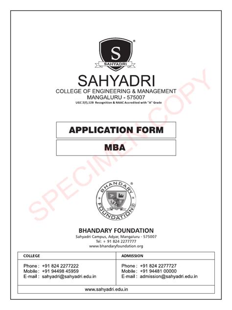 Mba Application Form Pdf