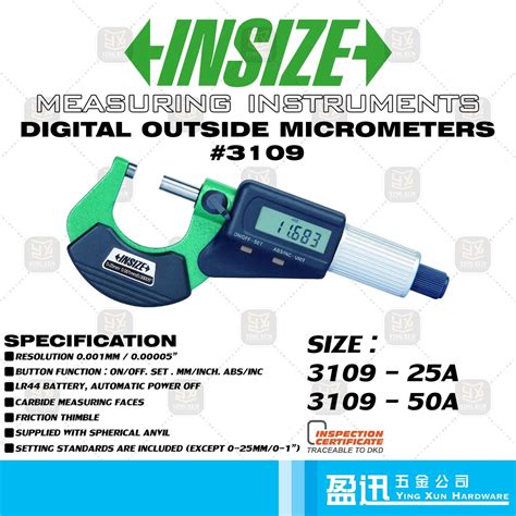 Insize Digital Outside Micrometers A A Shopee Malaysia