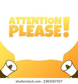 Attention Please Sign Flat Yellow Text Stock Vector (Royalty Free ...