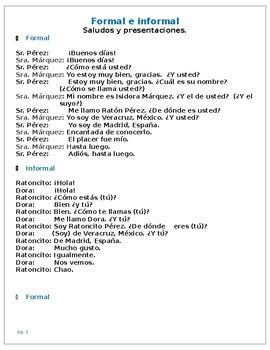 Spanish Formal Conversation Example Uno