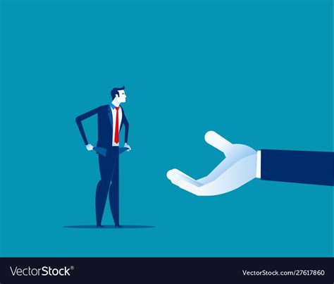 demanding money  poor man concept business vector image