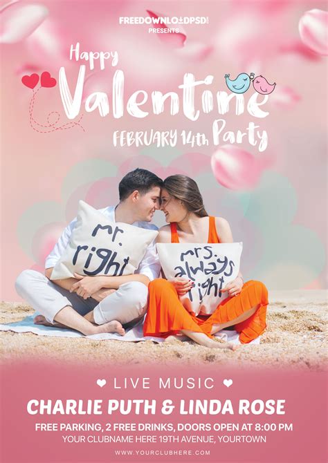 Valentine Day Party Flyer Psd Template Psdflyer