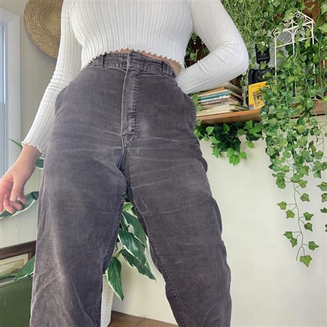 Vintage Ultra High Waisted Brown Corduroy Pants With Depop