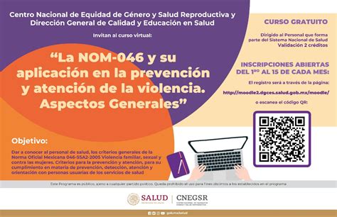 Curso NOM 046 Centro Nacional de Equidad de Género y Salud