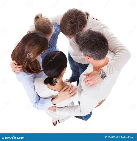 Group Of People Looking Down Stock Photo Image Of Friendship