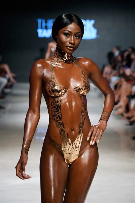 Nearly Naked Metallic Tape Swimsuits Exist All About The Black Tape Project Maimi Swim Week Show