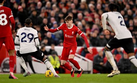 Conor Bradley ran straight to 20-year-old Liverpool player at full-time ...