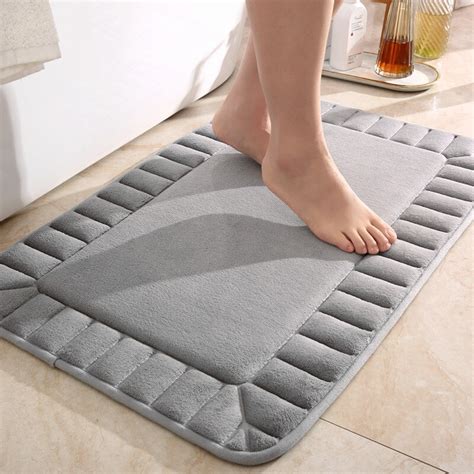 Inyahome Memory Foam Bathroom Rugs Extra Soft Plush Bath Rugs Absorbent