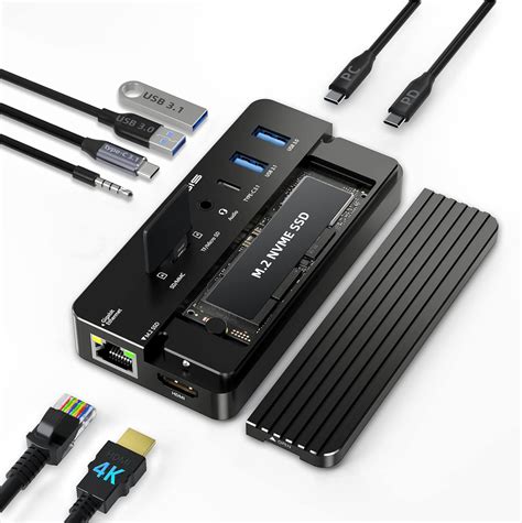 In Usb C Docking Station And M Nvme Ssd Enclosure Adapter With